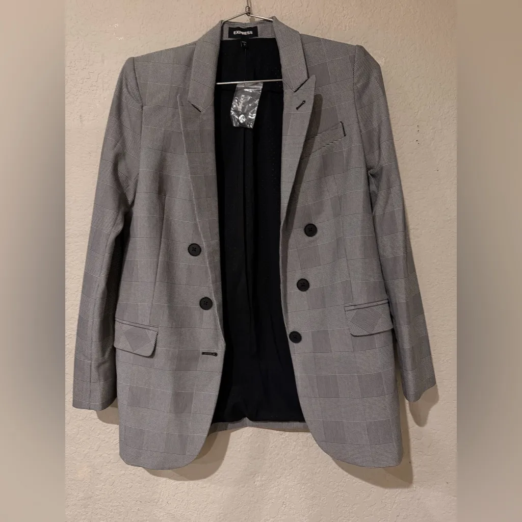 Express Too Cool For Work Plaid Blazer. Size Small, for many outfits ideas new - Image 2