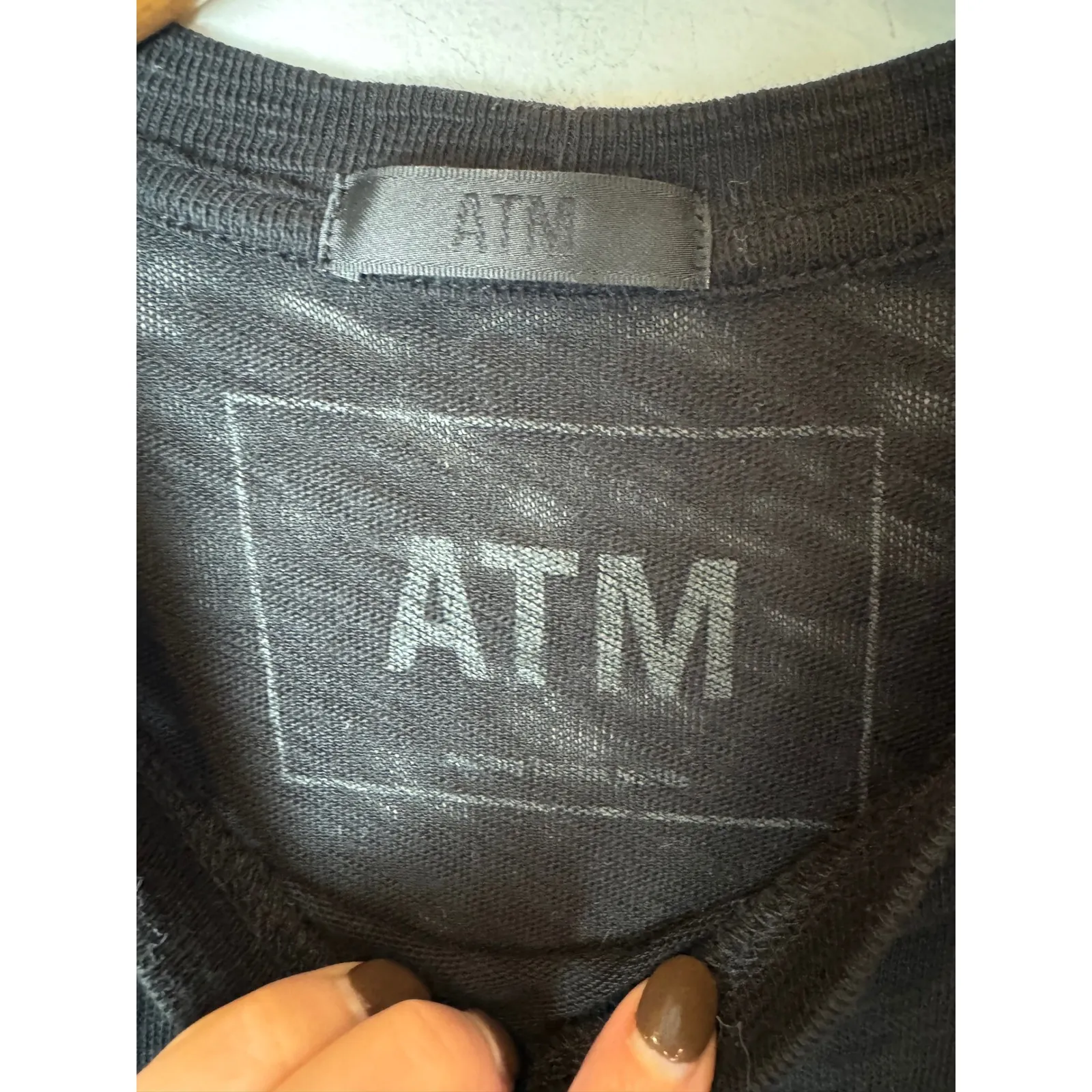 ATM Anthony Thomas Melillo Shirt Women XS Black Cotton Short Sleeve‎ Tee Goth - Image 7