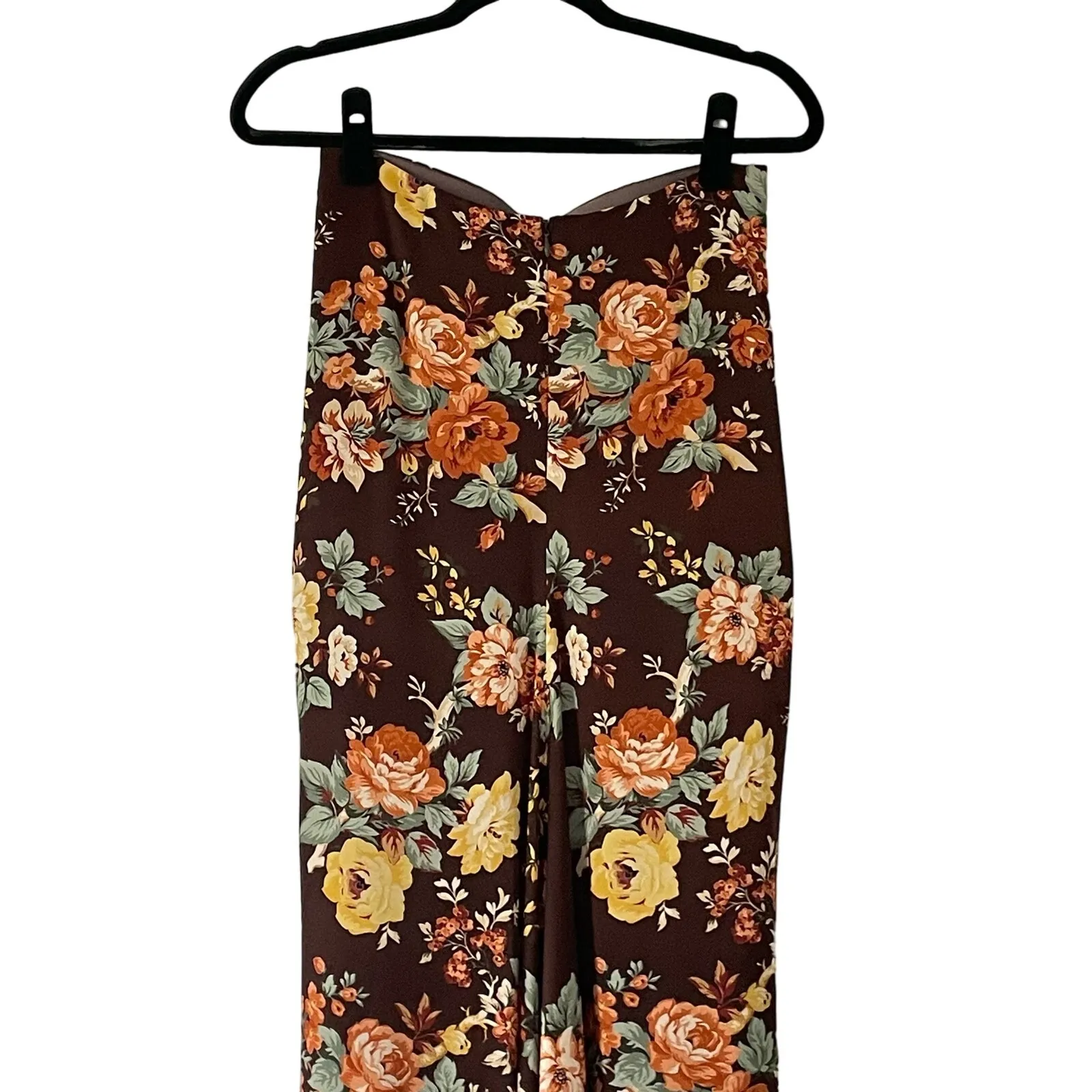 Veronica Beard Pixie Floral Print Skirt Oxblood Multi Silk Ruched Midi Size S 4 - Image 7