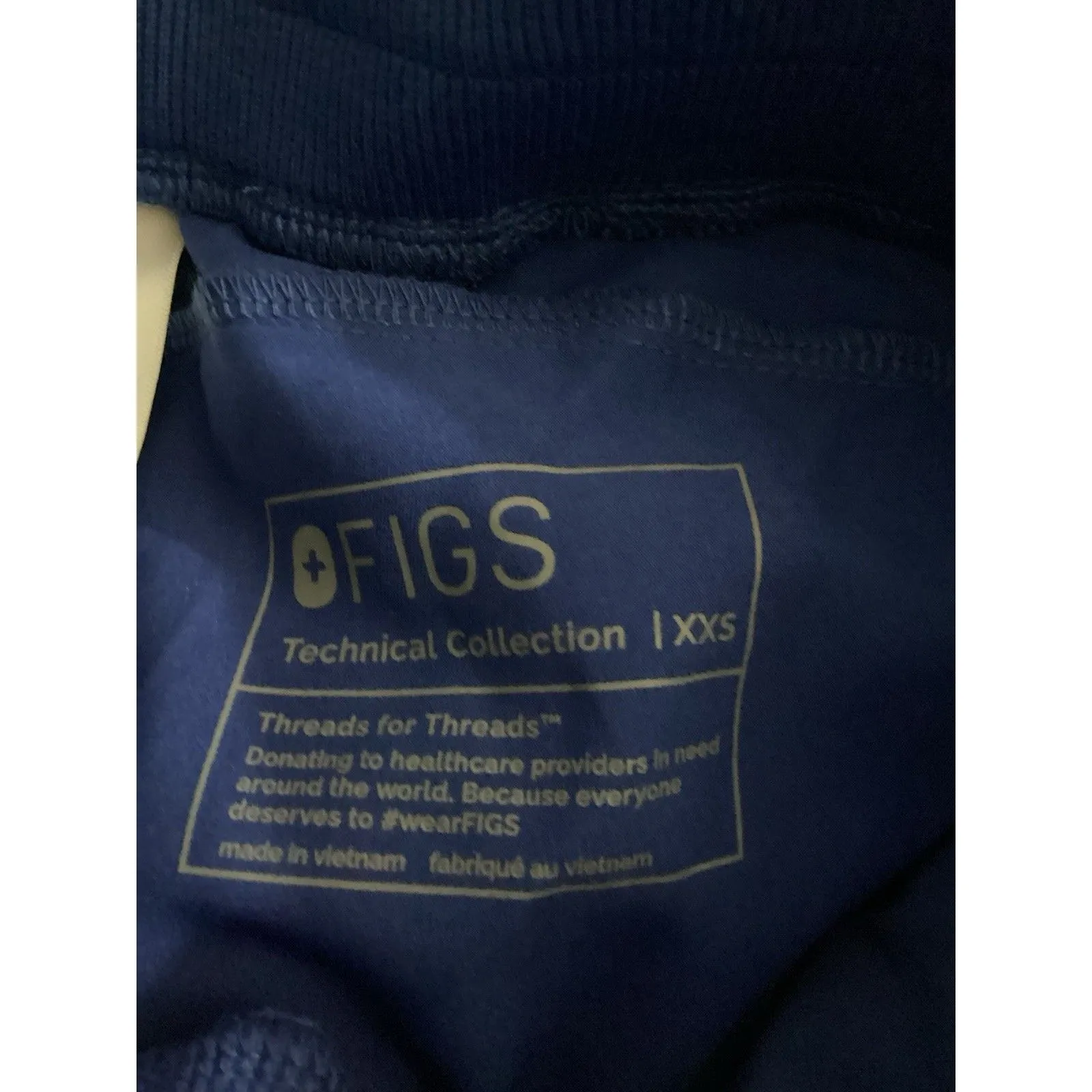 FIGS Scrub Pants Womens XXS Cobalt Boston Slim Jogger Medical Zip Pockets Nurse - Image 2