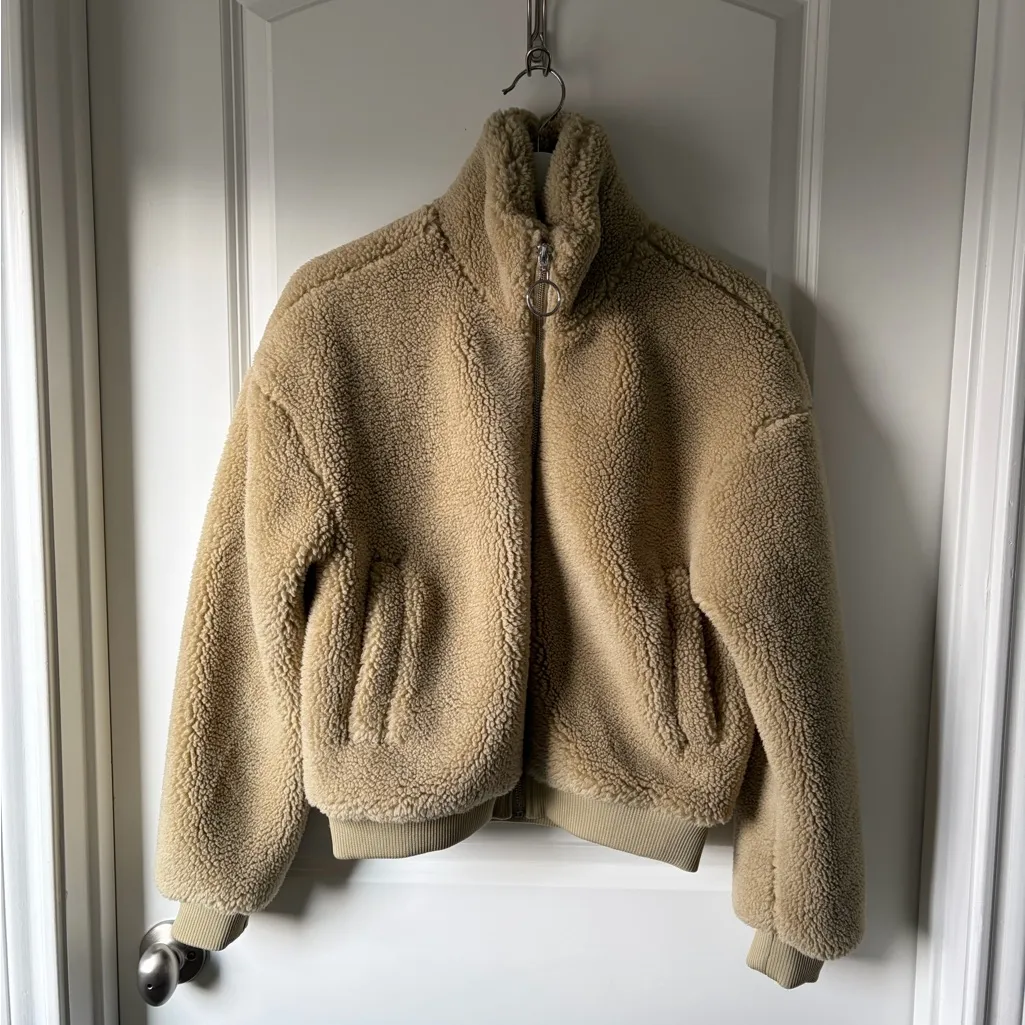 WeWoreWhat khaki Teddy Jacket - Image 3