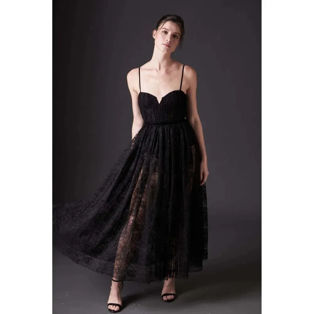 SAU LEE Selena Lace Midi Dress in Black 2 New Womens cocktail - Image 9