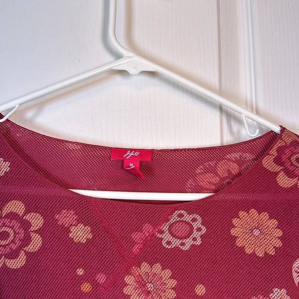 Vintage J Jill Mauve Pink Floral Daisy L/S Blouse Shirt Size Medium EUC #0587-OC - Image 5