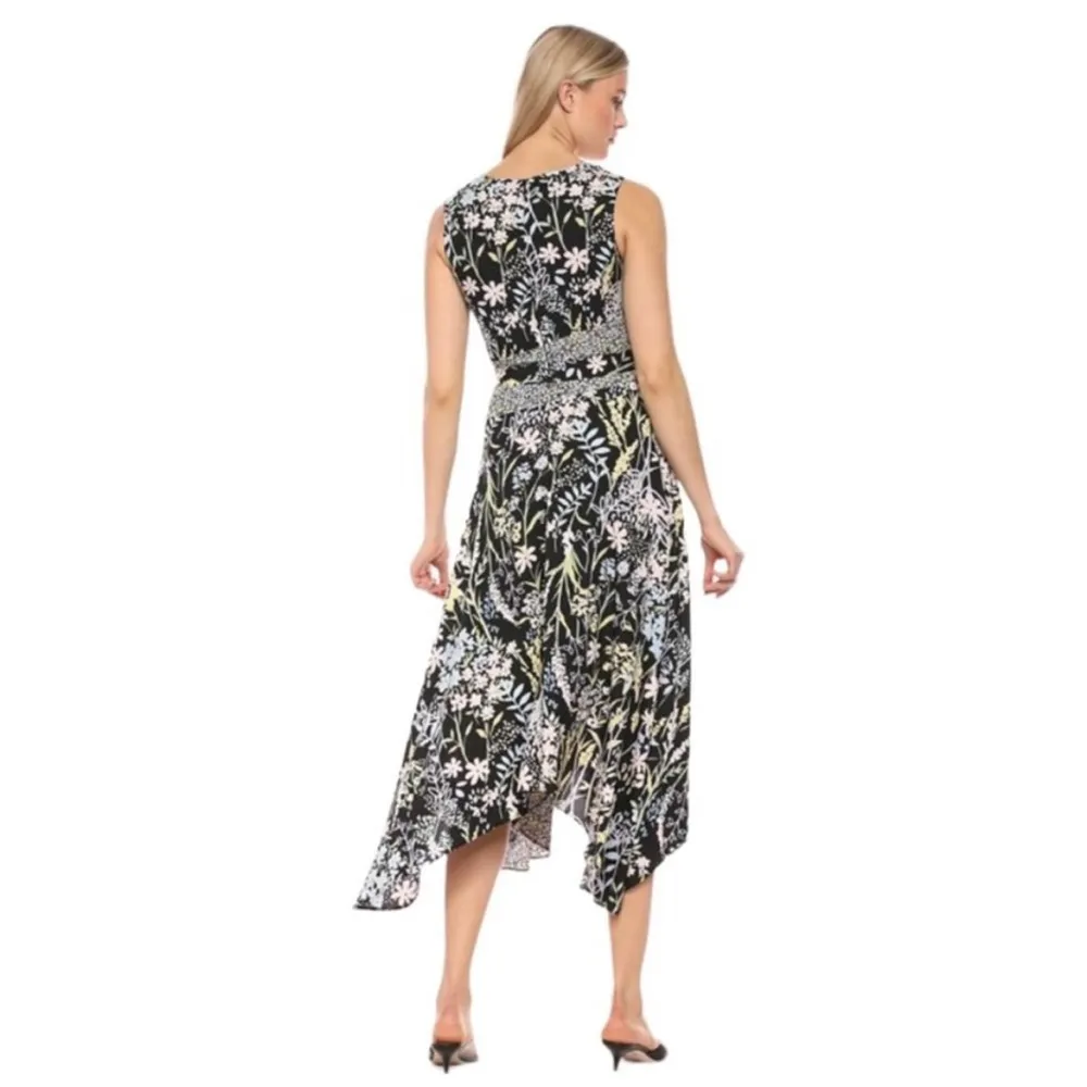 Nwt Calvin Klein Floral Handkerchief Midi Dress - Image 2