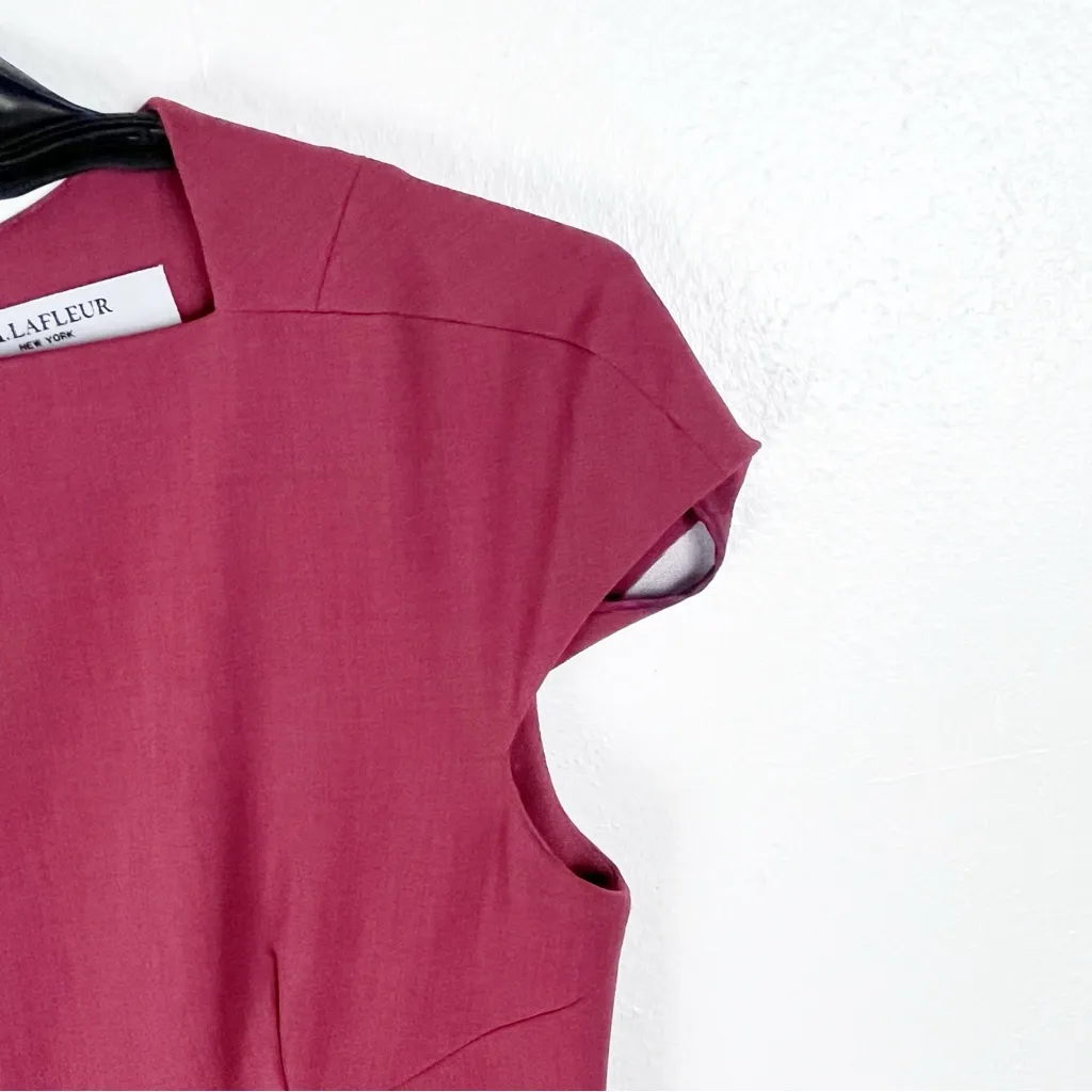 MM. LAFLEUR AshleyBrick Red Body Contouring Cap Sleeves Hidden Back Zip Dress 4 - Image 7