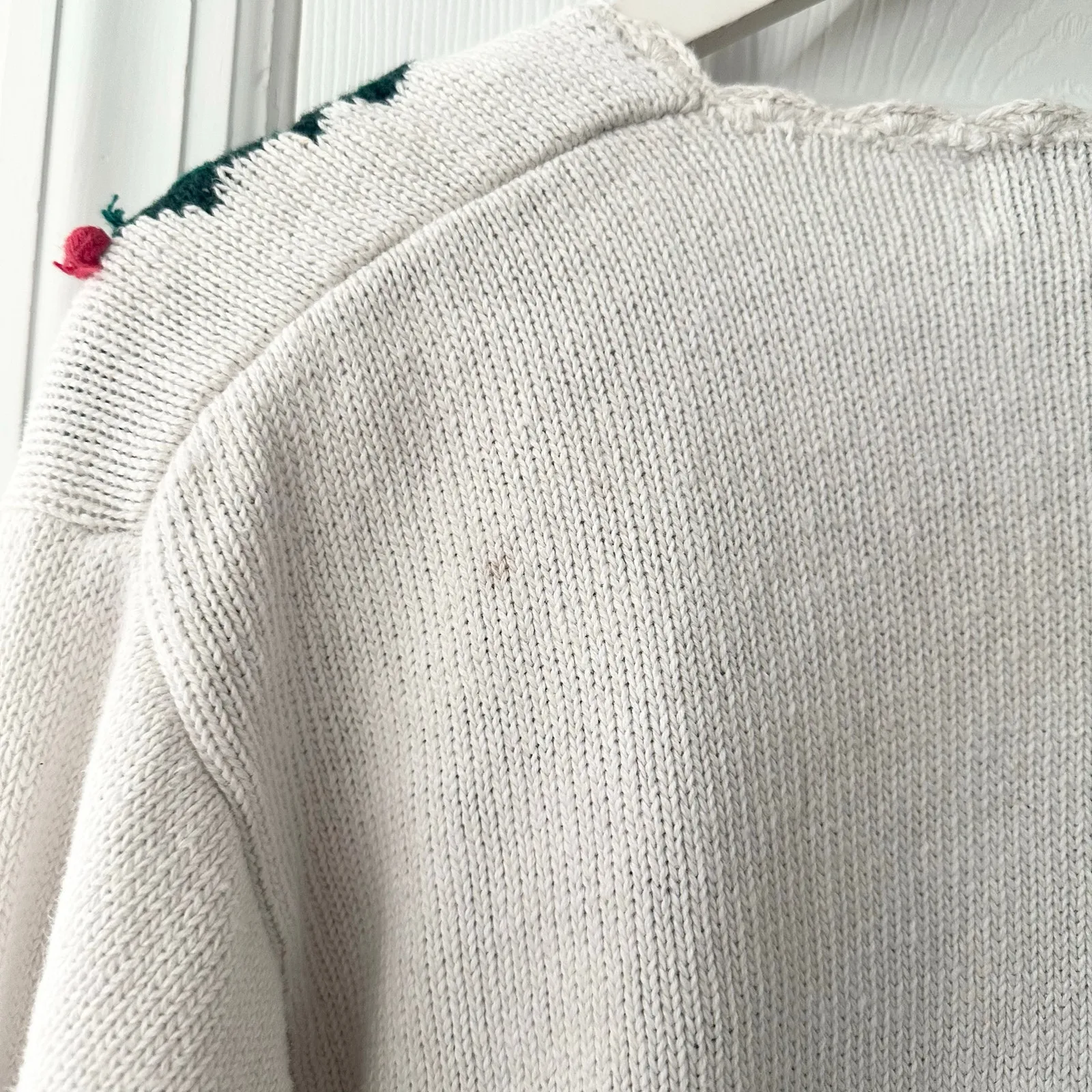 Milano Design Group Vintage Hong Kong Holly Berry Christmas Holiday Cardigan Sml White - Image 9
