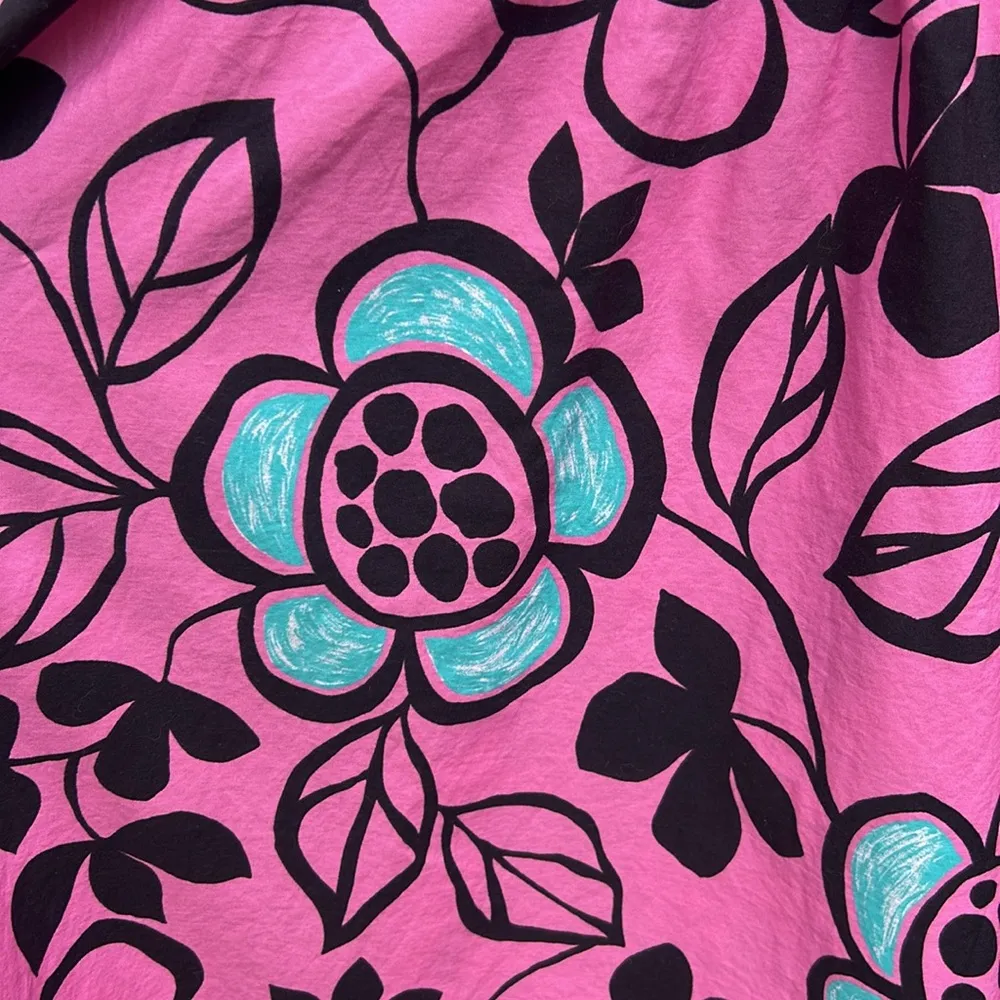 ZARA Floral Retro Midi Length Pink Dress Size XS - Image 9