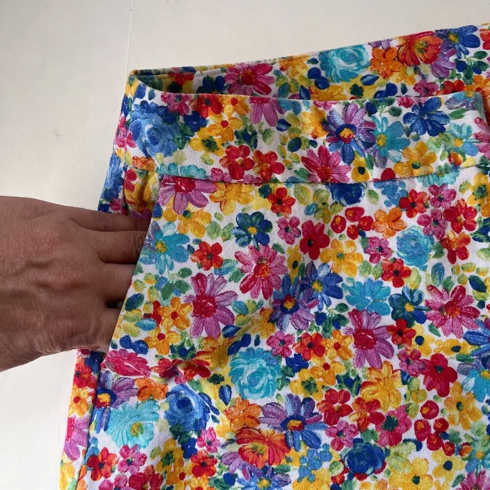 Attyre Floral Scalloped Hem Womens Shorts Sz 8 Cottagecore Y2K Preppy Summer - Image 2