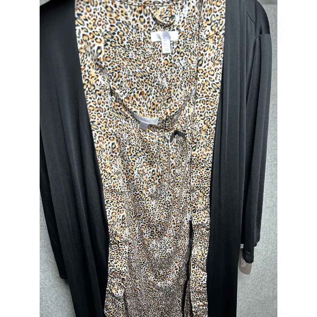 New Secret Treasures XL Lingerie Nightgown Robe Set Animal Print Knee Length - Image 15