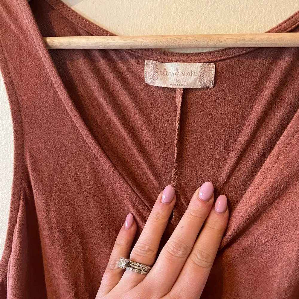 Altar’d State Faux Suede Romper - Image 2