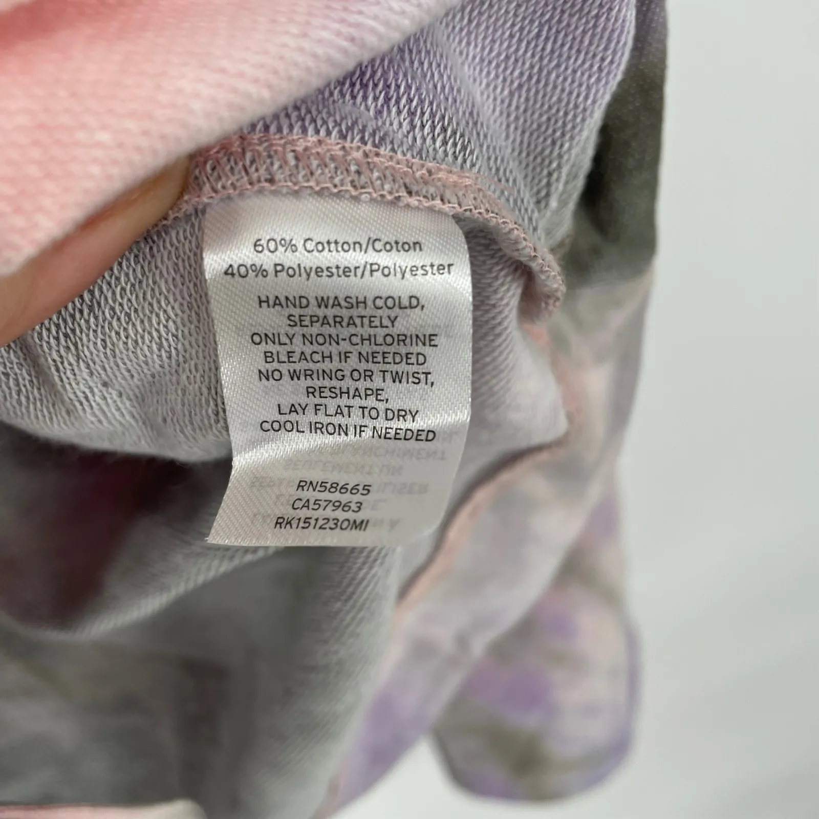 14th & Union Tie Dye Sweatshirt Pink Gray Purple Drawstring Crop XL - Image 4