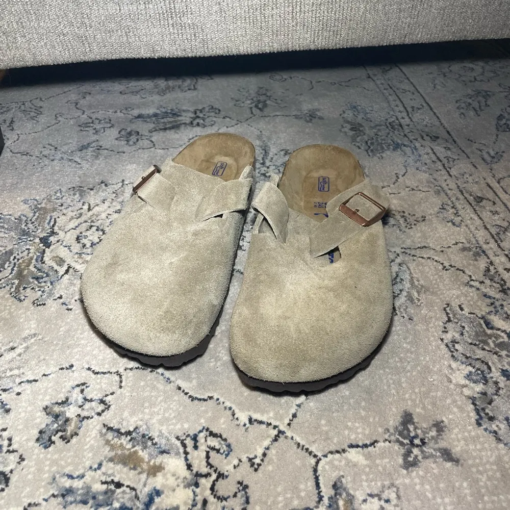 Birkenstock Boston Soft Footbed Suede Leather Taupe - Image 4