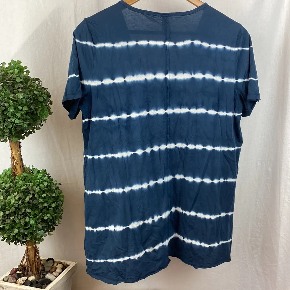 XCVI Blue & White Tie Dye Tee T Short Sleeve Shirt M - Image 2