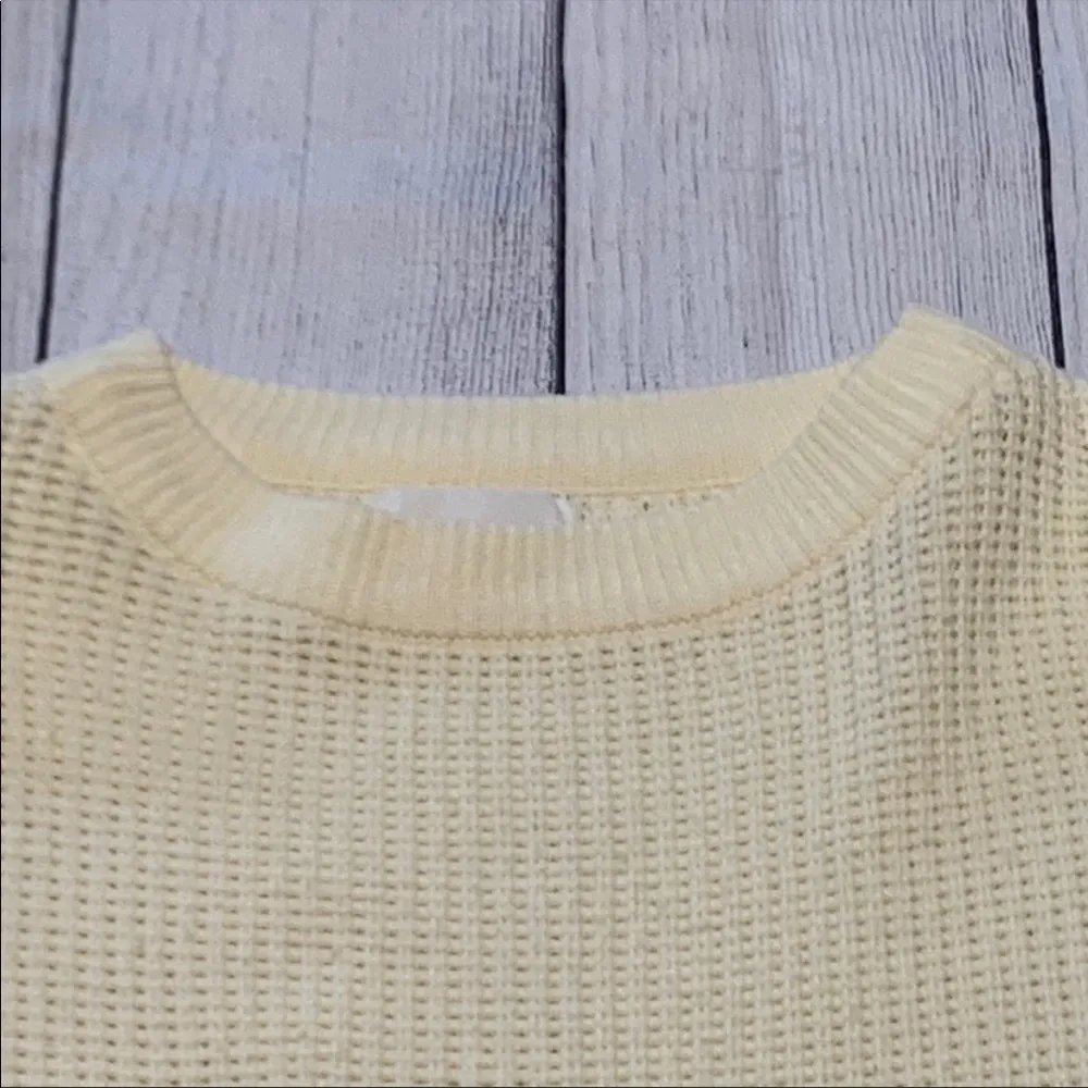 Roamans Vintage Vtg Chunky Cream Oversized Sweater Size M - Image 36