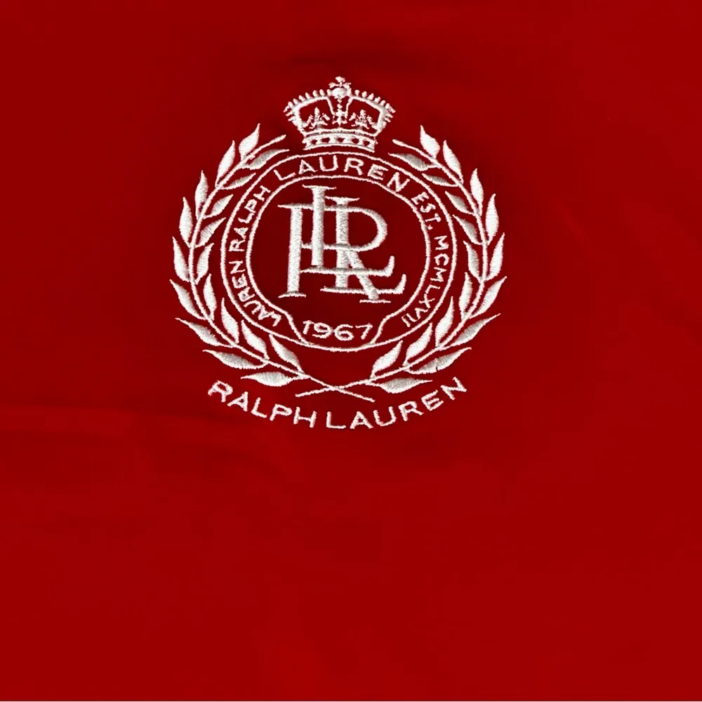 Ralph Lauren Active Vibrant Red Shirt  Embroidered Crest Americana Summer Basic - Image 4