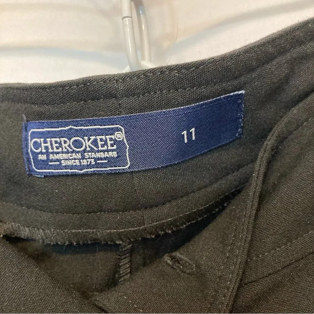 Cherokee Black Lightweight Pleated Straight Tapered Slack Trouser Dress Pants - Image 6