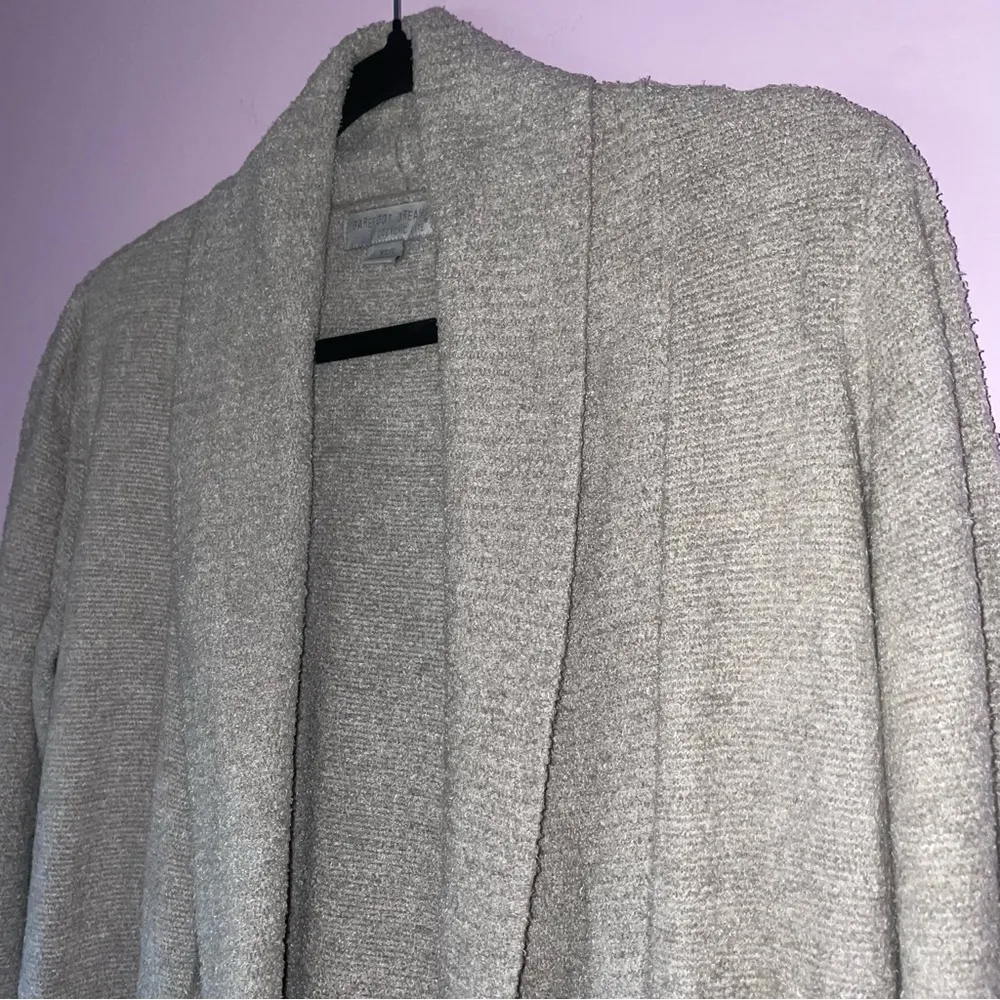 Barefoot Dreams XS/S CozyChic Lite Knit Gray Circle Lounge Cardigan Sweater - Image 2
