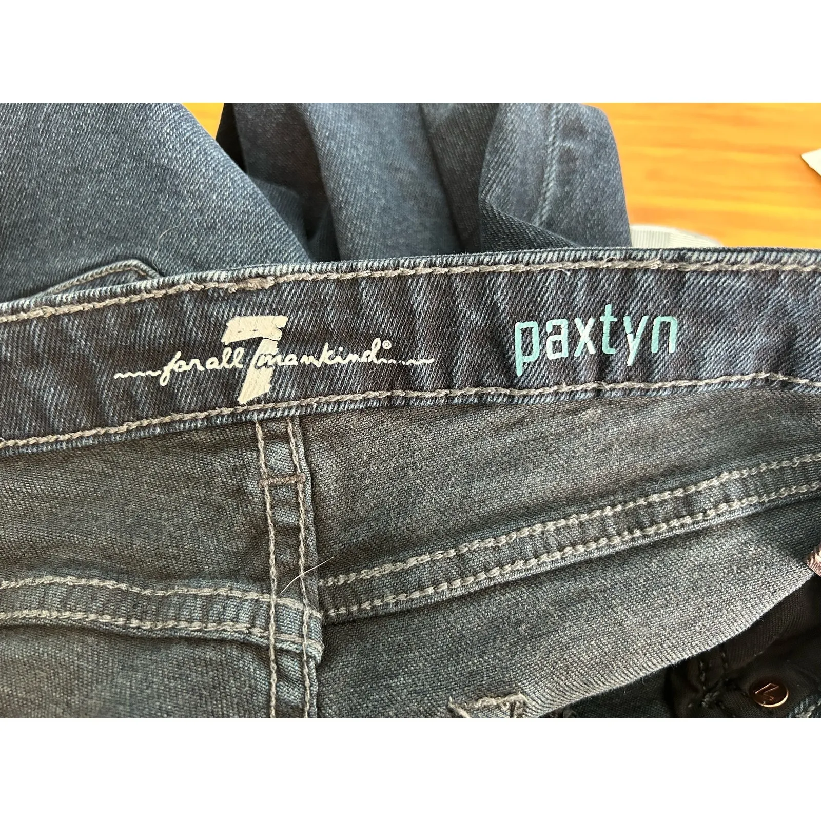 7 For All Mankind Jeans Size 12 Paxton Low Rise Grunge Straight Leg Festival - Image 10