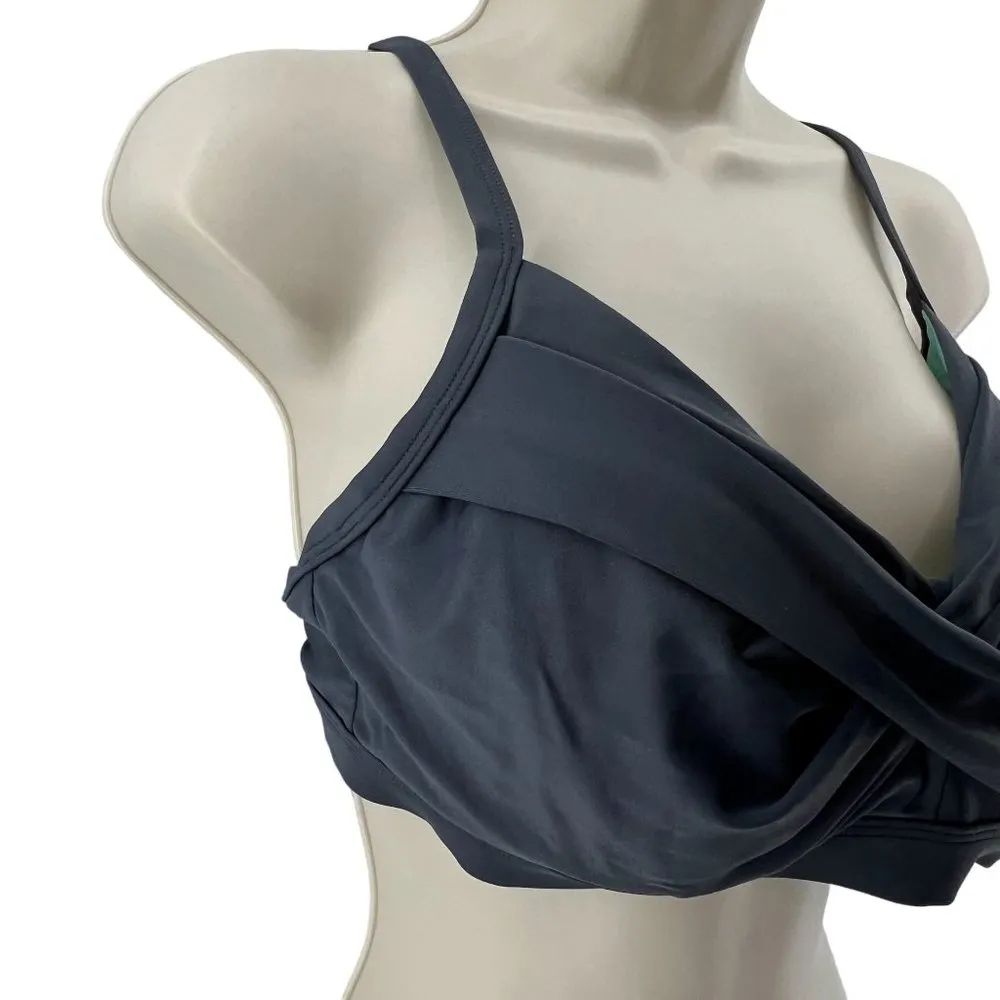 Athleta Twist Front Bikini Grey Womens 36D/DD - Image 3