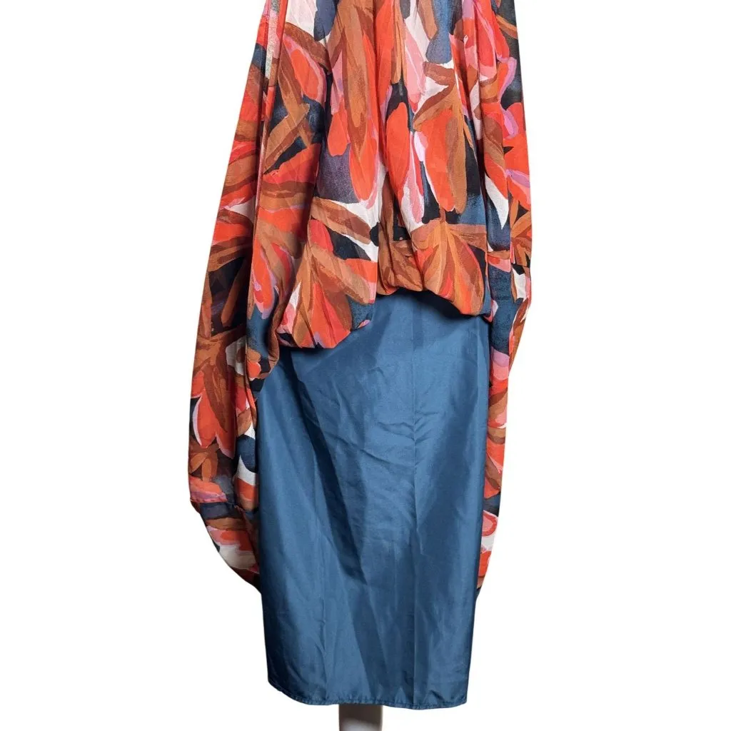 Who What Wear Womens Skirt XXL Multicolor Floral Elastic Waist A Line Polyester - Image 3