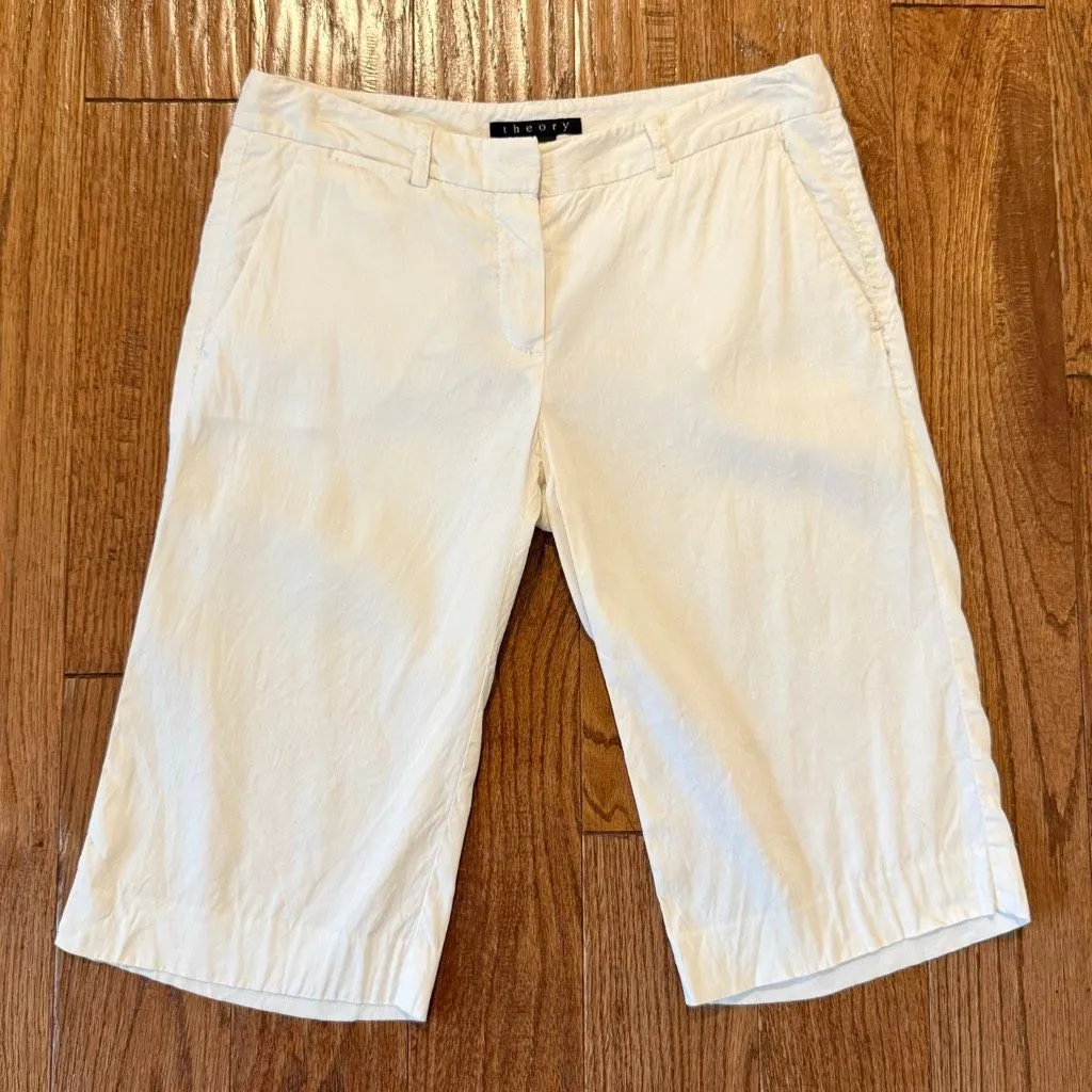 Theory easy linen blend Bermuda shorts size 2 - Image 3