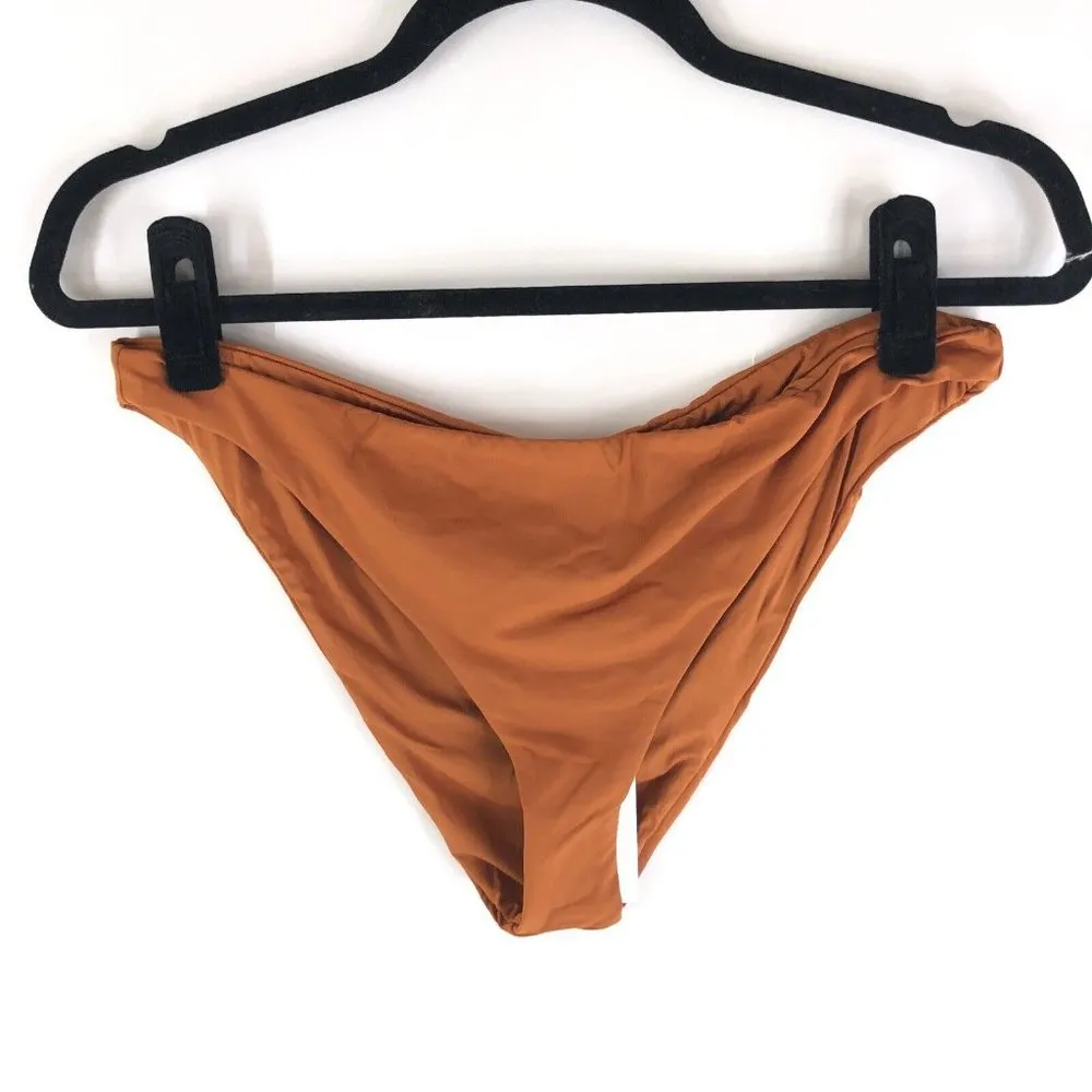 Andie Swim Cheeky Bikini Bottom Stretch Cinnamon Brown L - Image 3