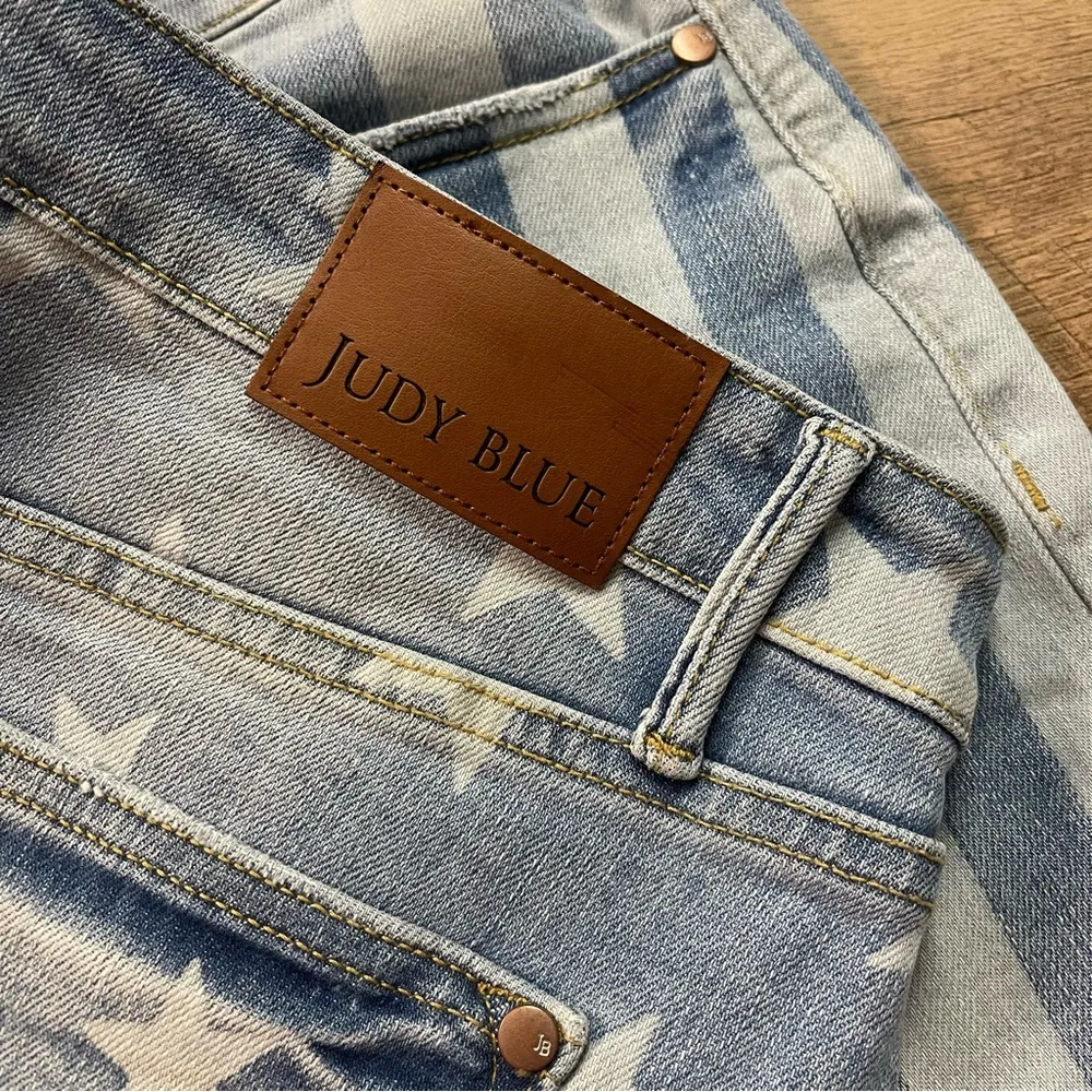 Judy Blue Stars and Stripes High Rise Denim Skirt Women’s Size XL American Flag - Image 7