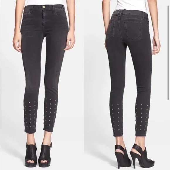 McGuire Newton Skinny Jeans with Grommets Faded Black - Size 28 - Image 2