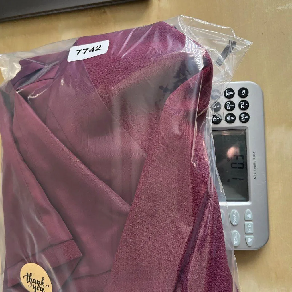 Kasper Womens Petite Burgundy Red Open Front Shawl Collar Blazer Size 12P - Image 11