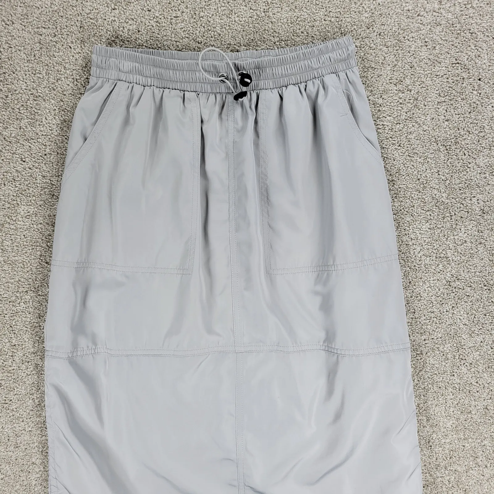 Wild Fable Midi Skirt Womens XS Gray Ruched Corded Outdoorsy Gorpcore Utility - Image 5