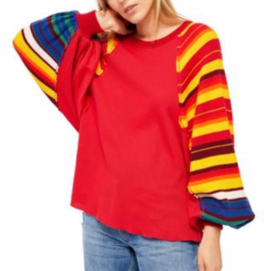NWT Free People Rainbow Dreams Batwing Sleeve Top - Image 3