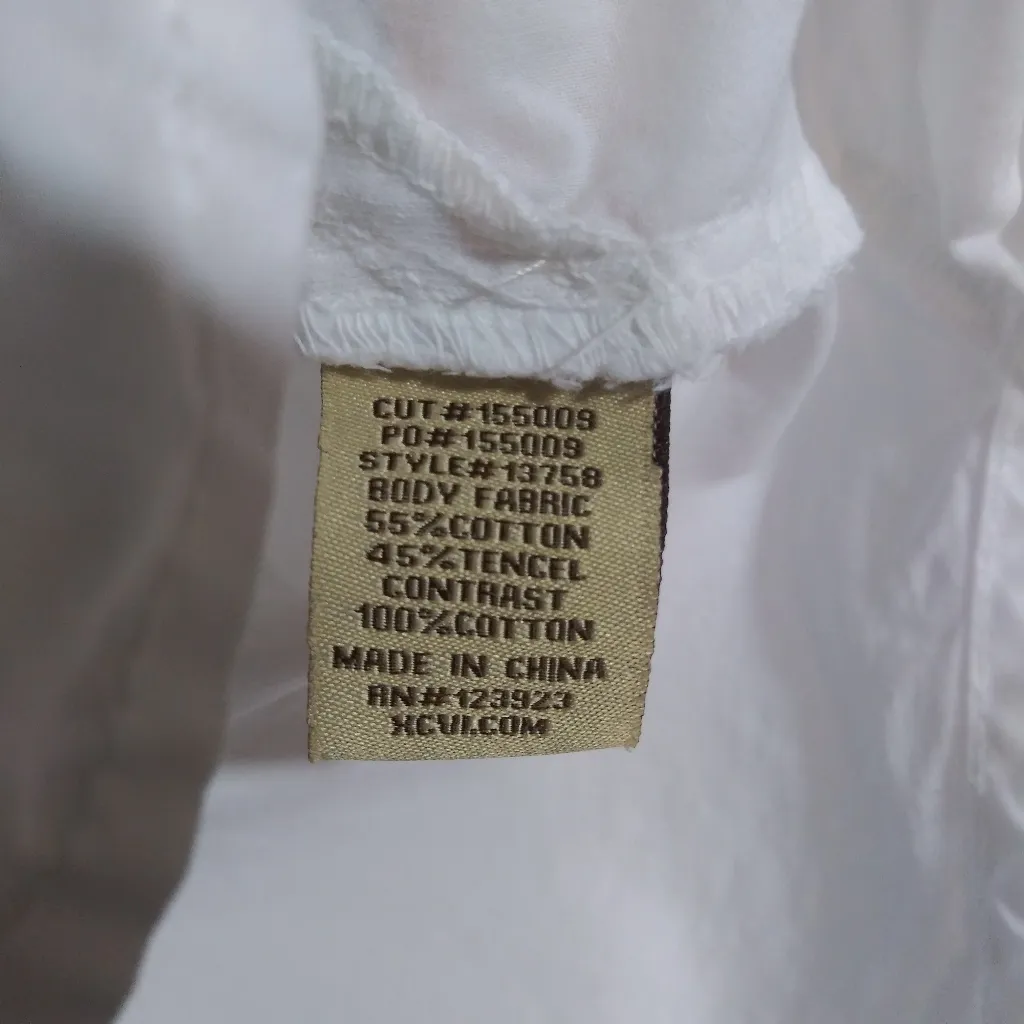XCVI Elegant White Button Up Tunic Blouse Corset Back Size Small - Image 7