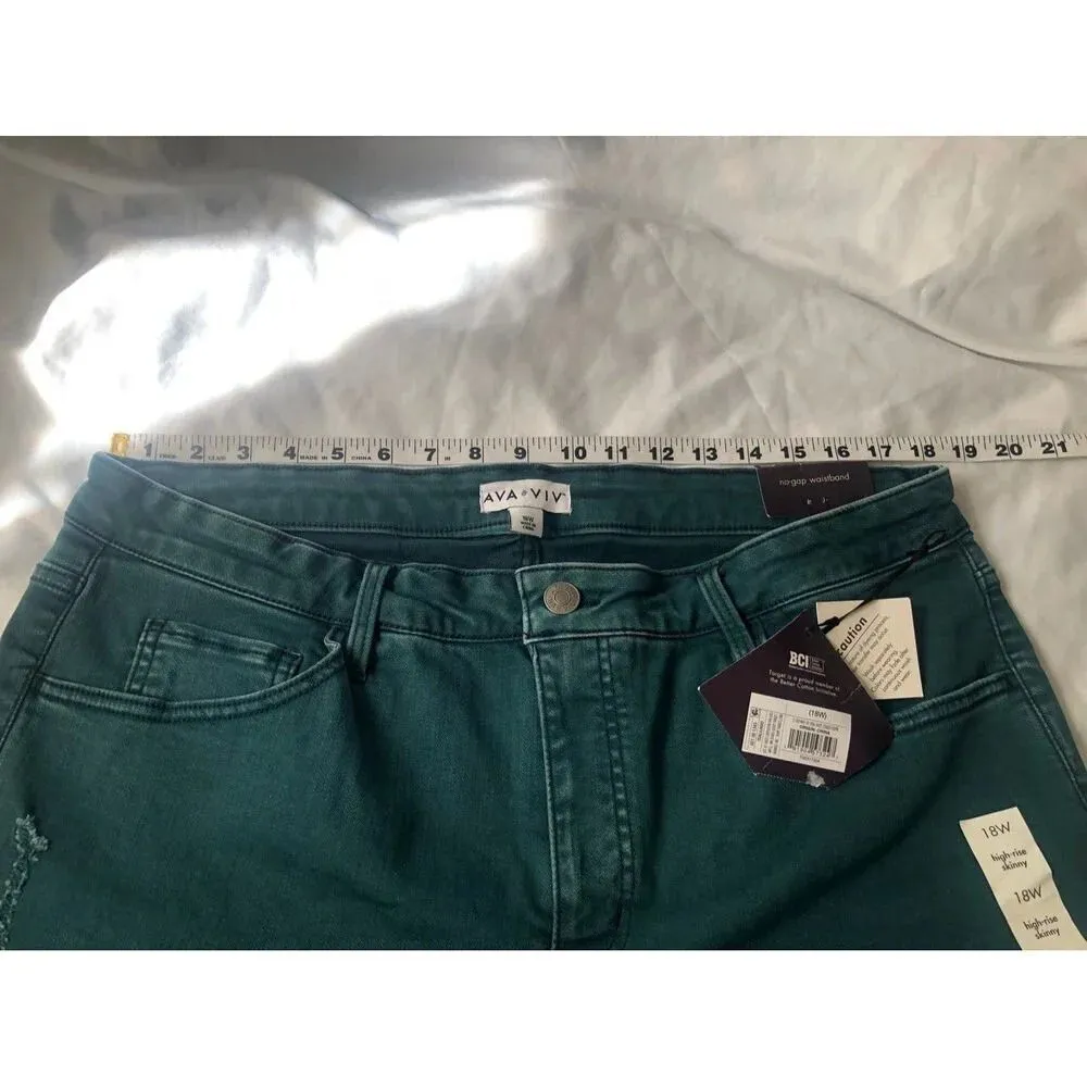 High Rise Jeans Distressed Stretch 18W - Image 10