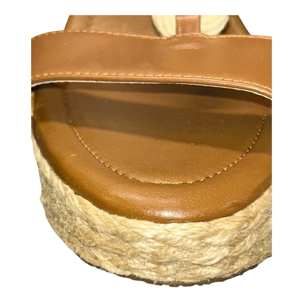 Michael Kors Holly Sandals Women's Size 6M Brown Rope Trim Wedge Heel - Image 8