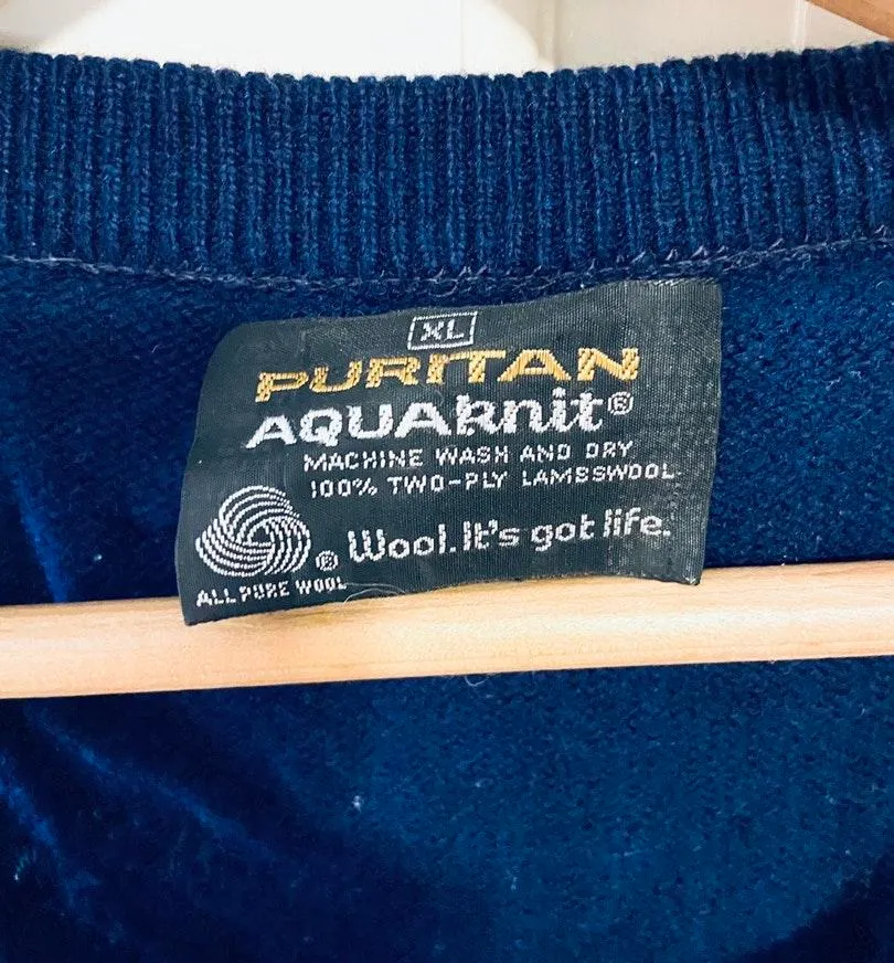 Puritan Vintage  Aquaknit navy blue sweater vest - Image 4