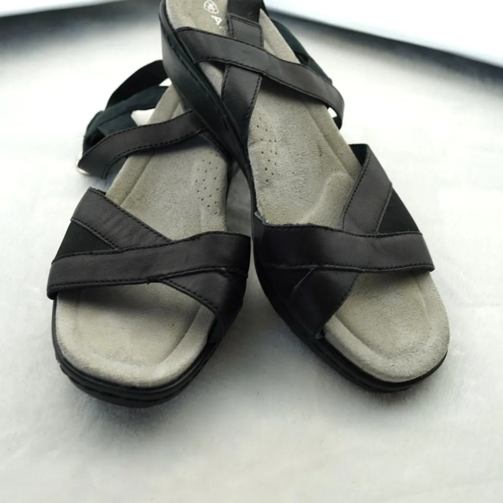 Ariat Black Leather‎ Comfort Sandals Size 8B - Image 2