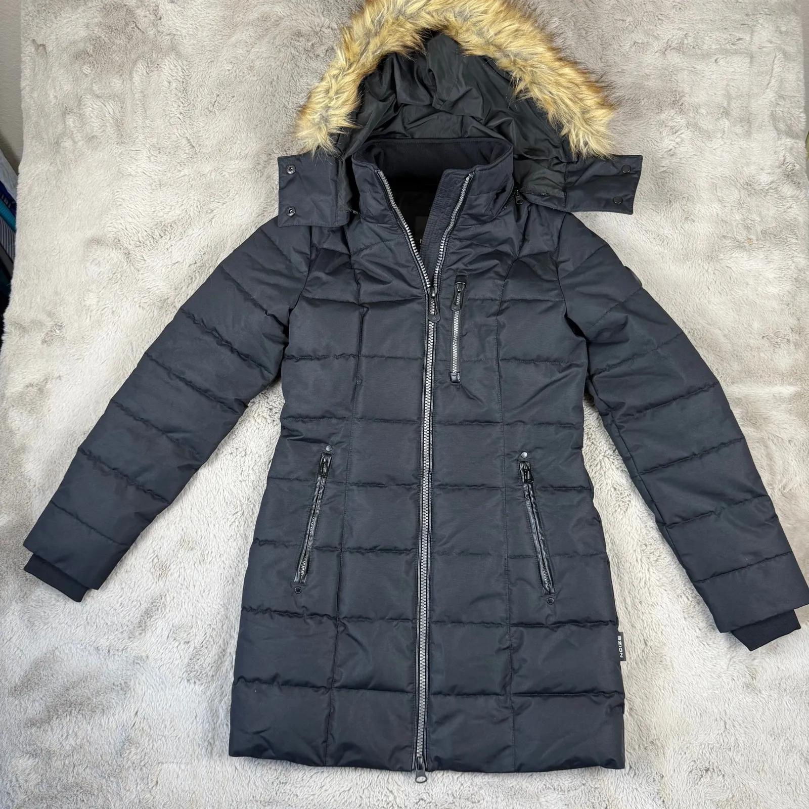 Noize Puffer Coat Faux Fur Hooded Quilted Winter Jacket Cruelty - Image 2