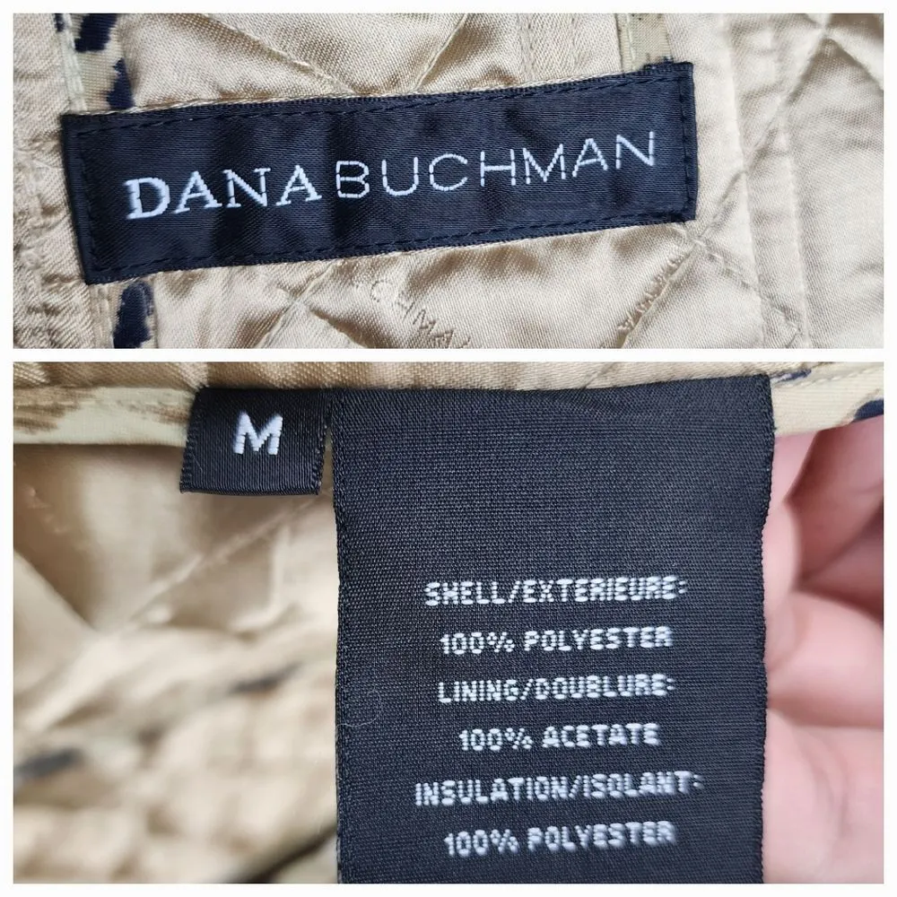 Dana Buchman Quilted Jacket Animal Print Leopard Lightweight Blazer Size M - Image 3