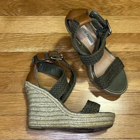 Steve Madden Olive Woven Espadrille Platform Sandal - Size 6.5 - Image 18