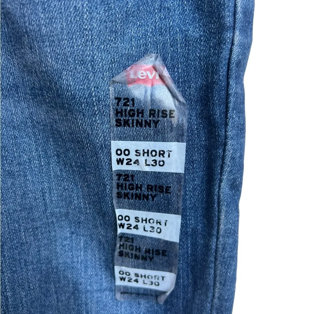 Levi’s 721‎ High Rise Skinny Distressed Women’s Jeans Size 00 Short. New! - Image 8