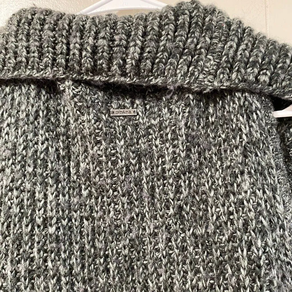 prAna Chunky Knit Sleeveless Hooded Cardigan Gray Size XS - Image 7