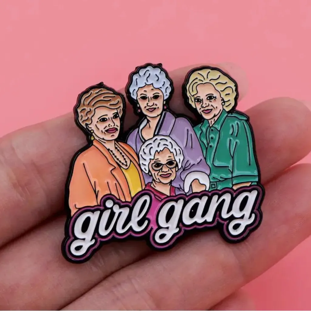 Golden Girls Girl Gang Enamel Pin Pink - Image 3