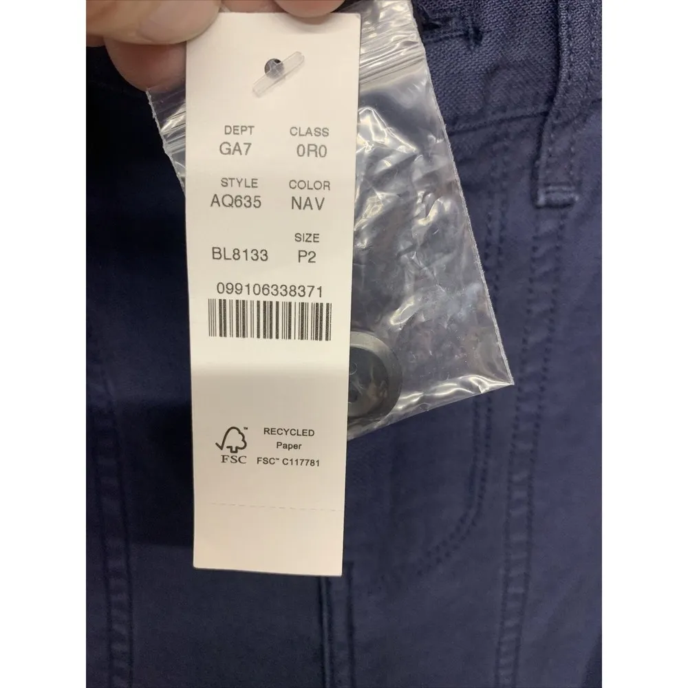 Womens Size 2P J.Crew Navy Blue Twill Straight Leg Pants NWT - Image 3