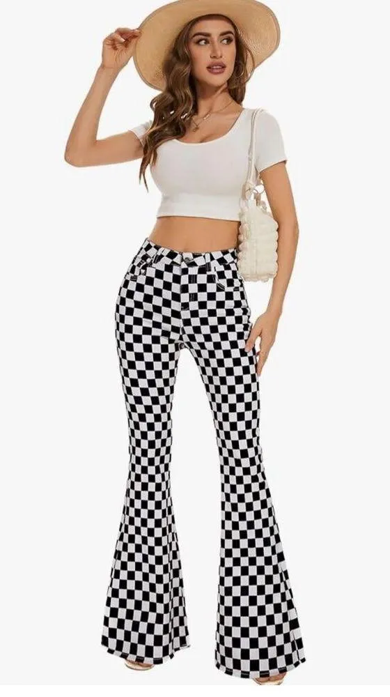 NEW Bell Bottom High Waisted Stretch Jeans Denim Pants 14/30” inseam Black - Image 5