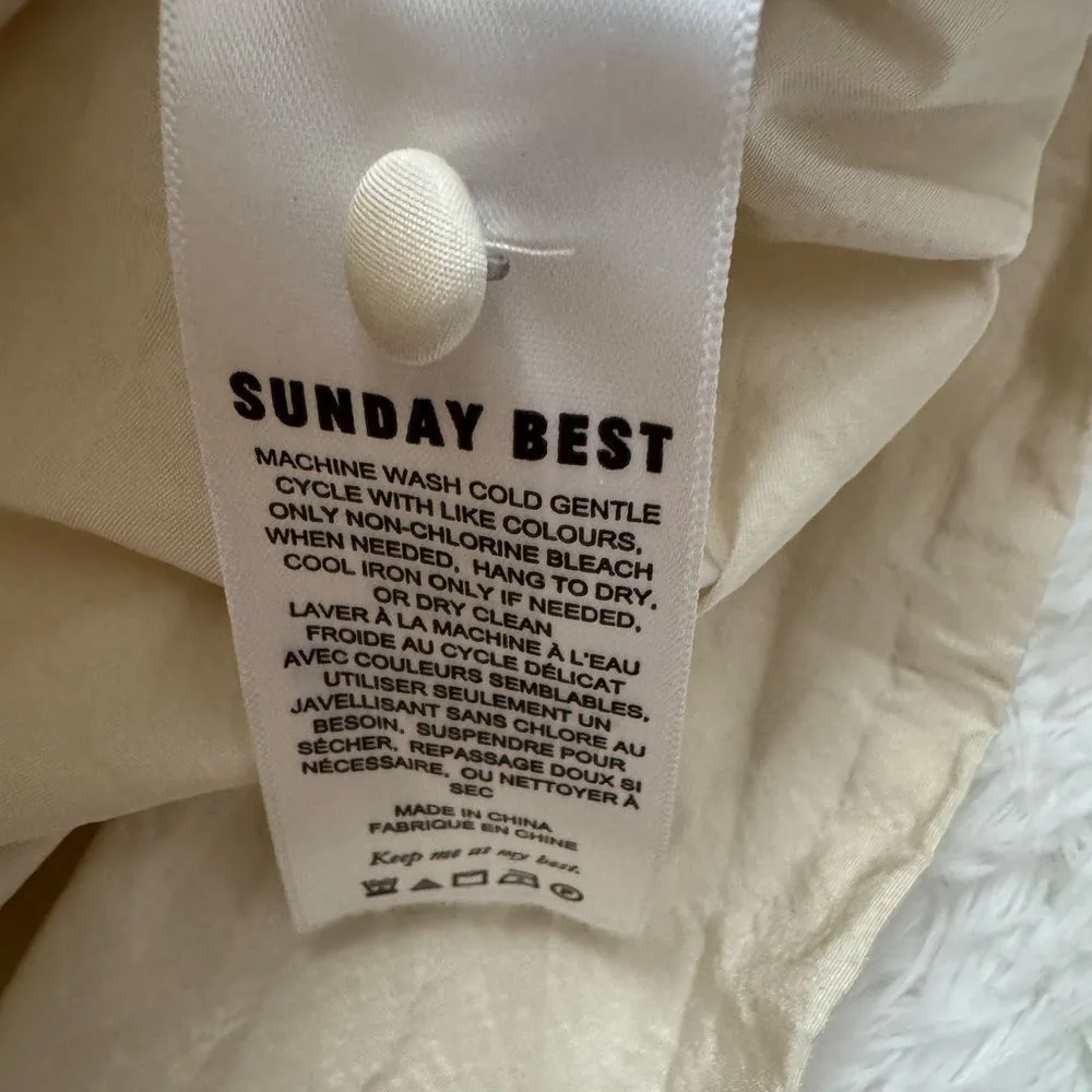 Aritzia Sunday Best Cream Giselle Petal Cropped Top Size 4 - Image 8