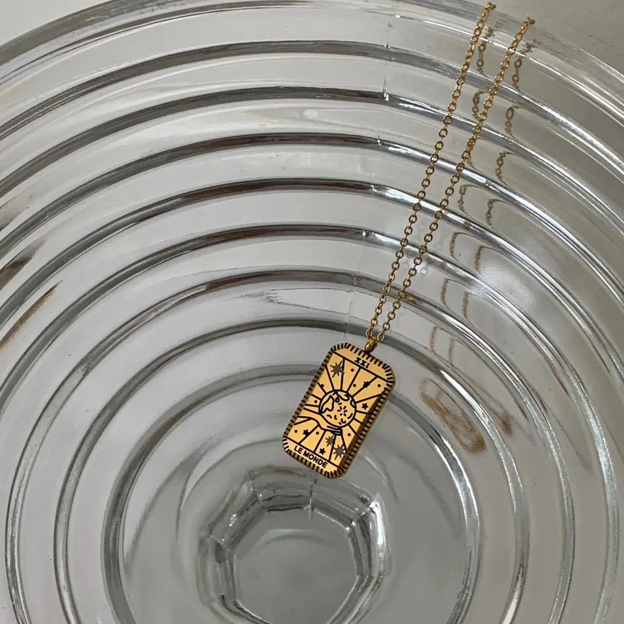 Pendant Necklace Gold Necklace Rectangle Pendant Necklace - Image 6