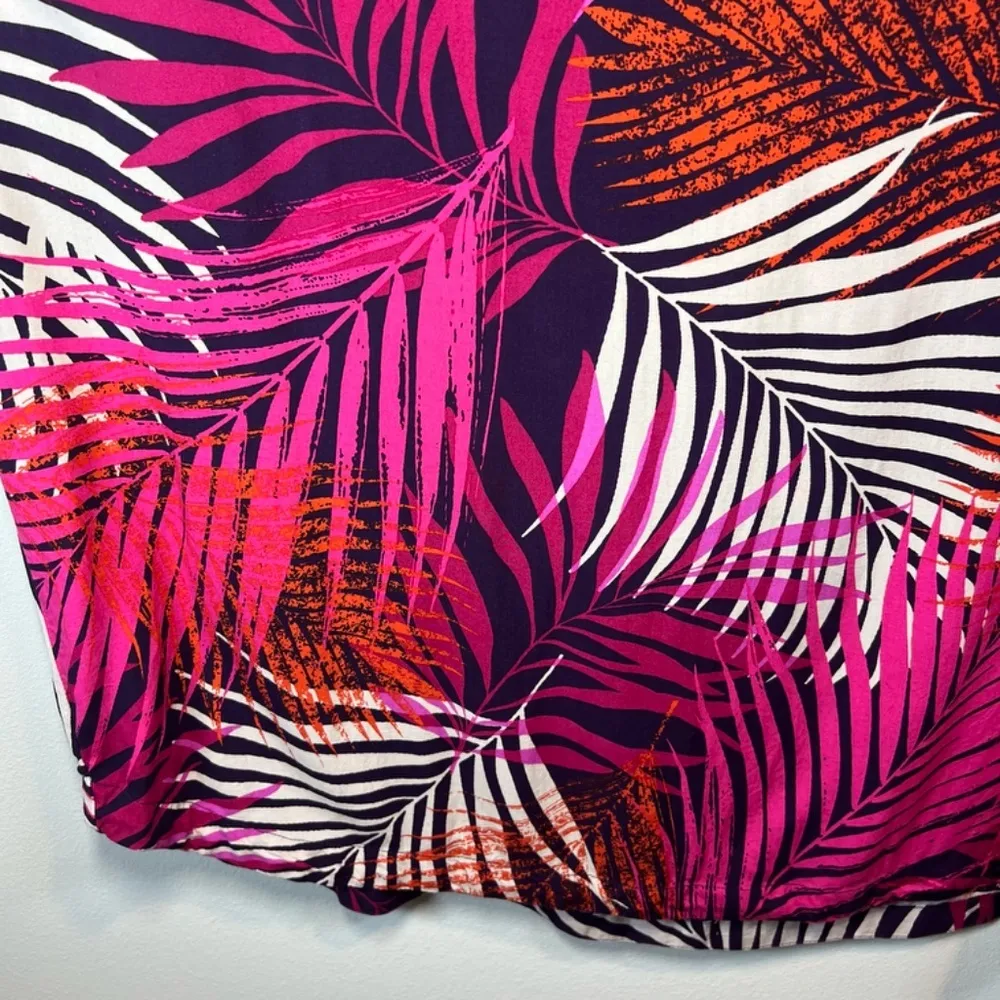 Beach Lunch Lounge Kayla Shift Dress Pink Purple Tropical Vacation Women's Sz 1X - Image 7