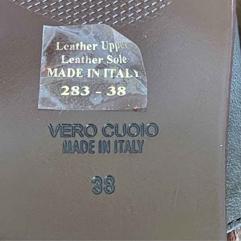 Franco Boschi Italy Leather Flat Sandals Green with Buckle Women Sz 38 - Image 14