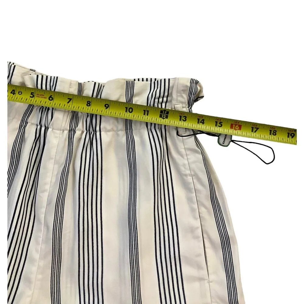 Express Cream & Blue Extreme High Rise Shorts w/ Pockets Women Sz XS NWT | 35-10 - Image 5