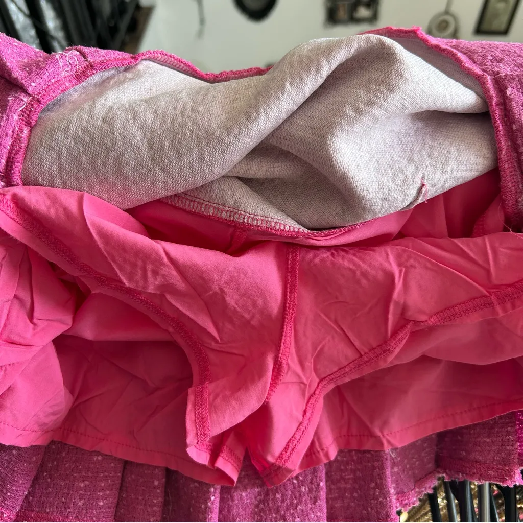 Zara Fuchsia Tweed Mini Skirt - Image 3